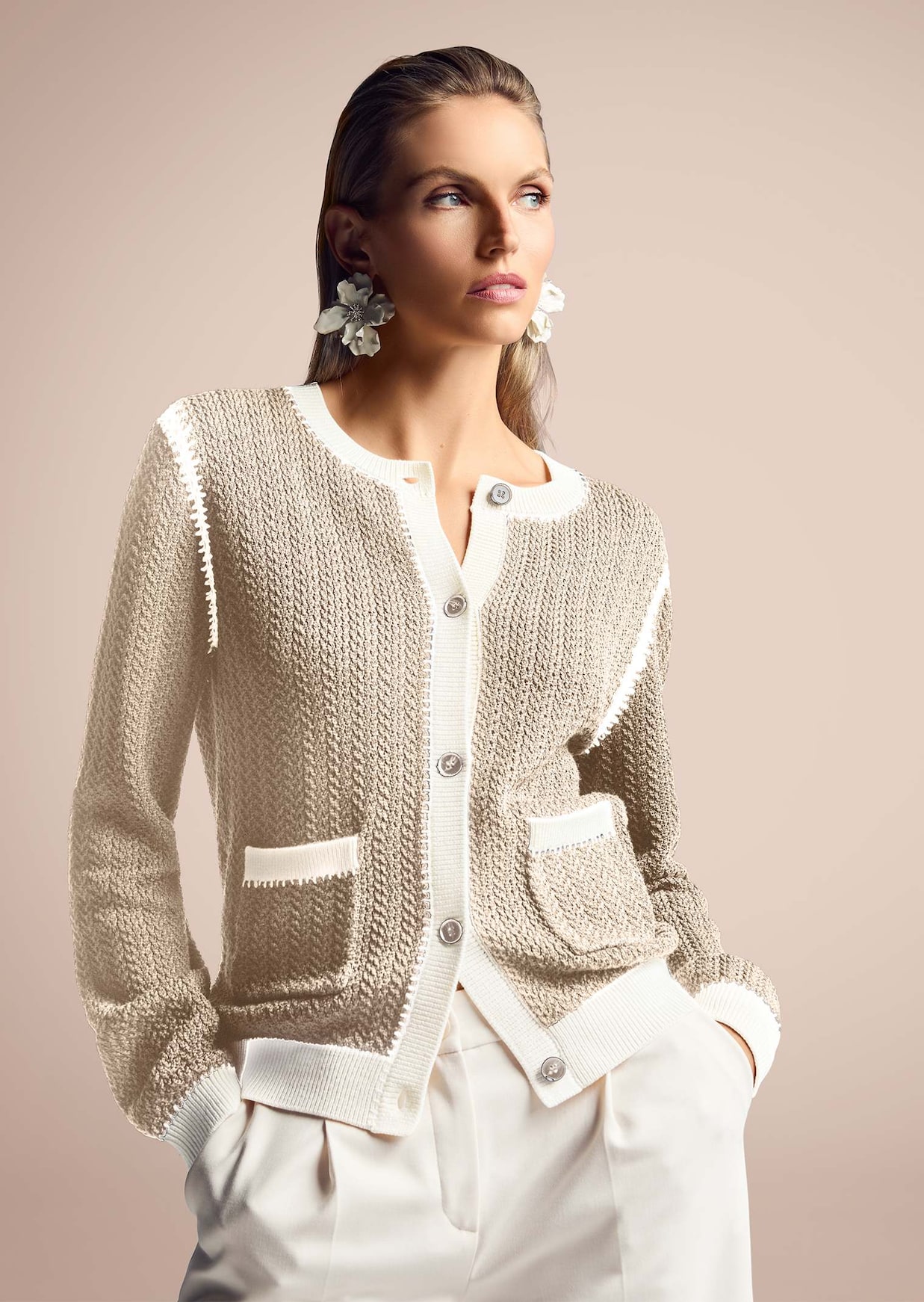 Gilet en maille torsadée avec détails raffinés