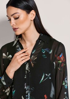 Transparente Druckbluse mit V-Ausschnitt thumbnail 5