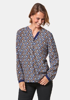 Moderne Druckbluse in legerer Form thumbnail 1