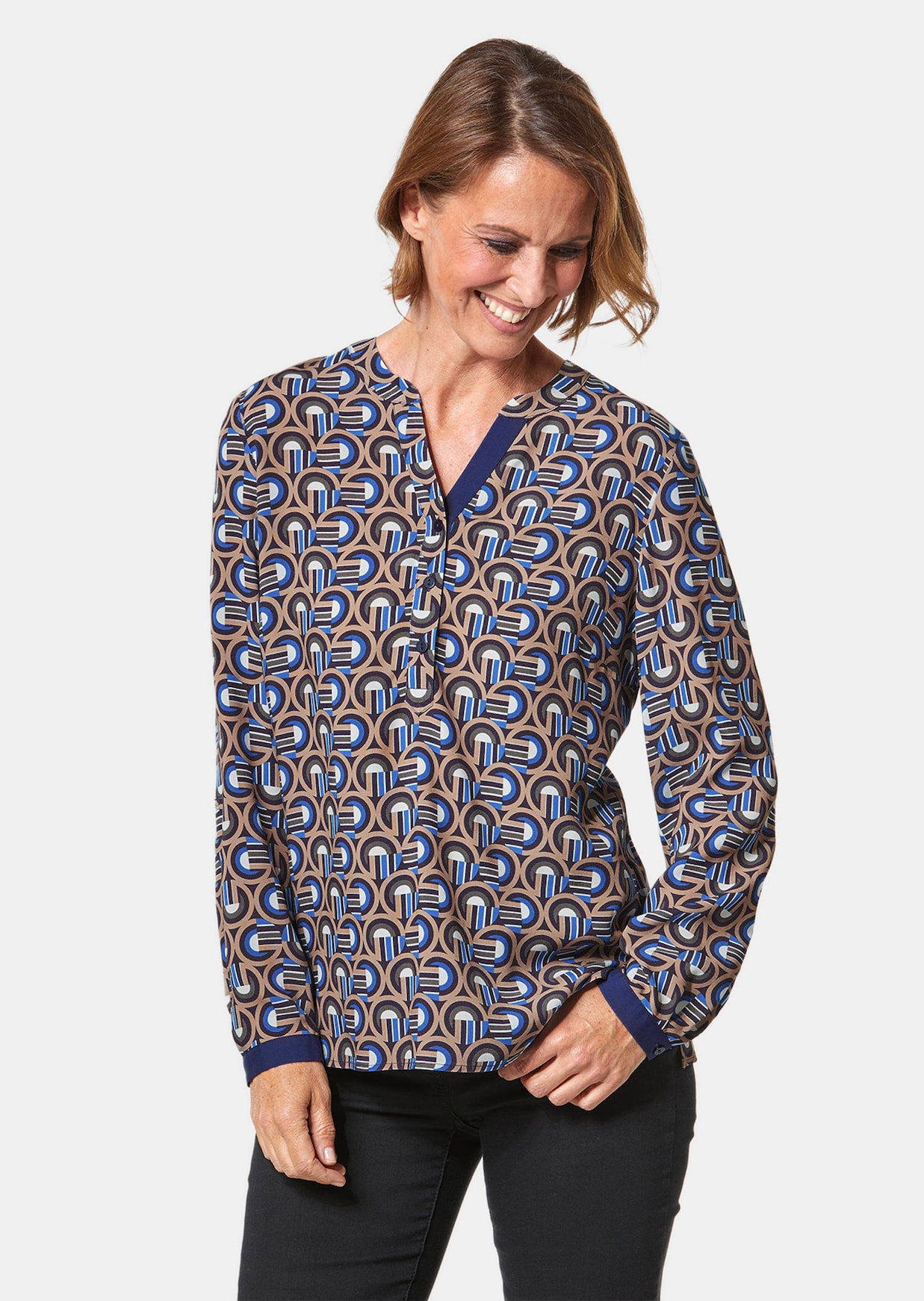 Moderne Druckbluse in legerer Form