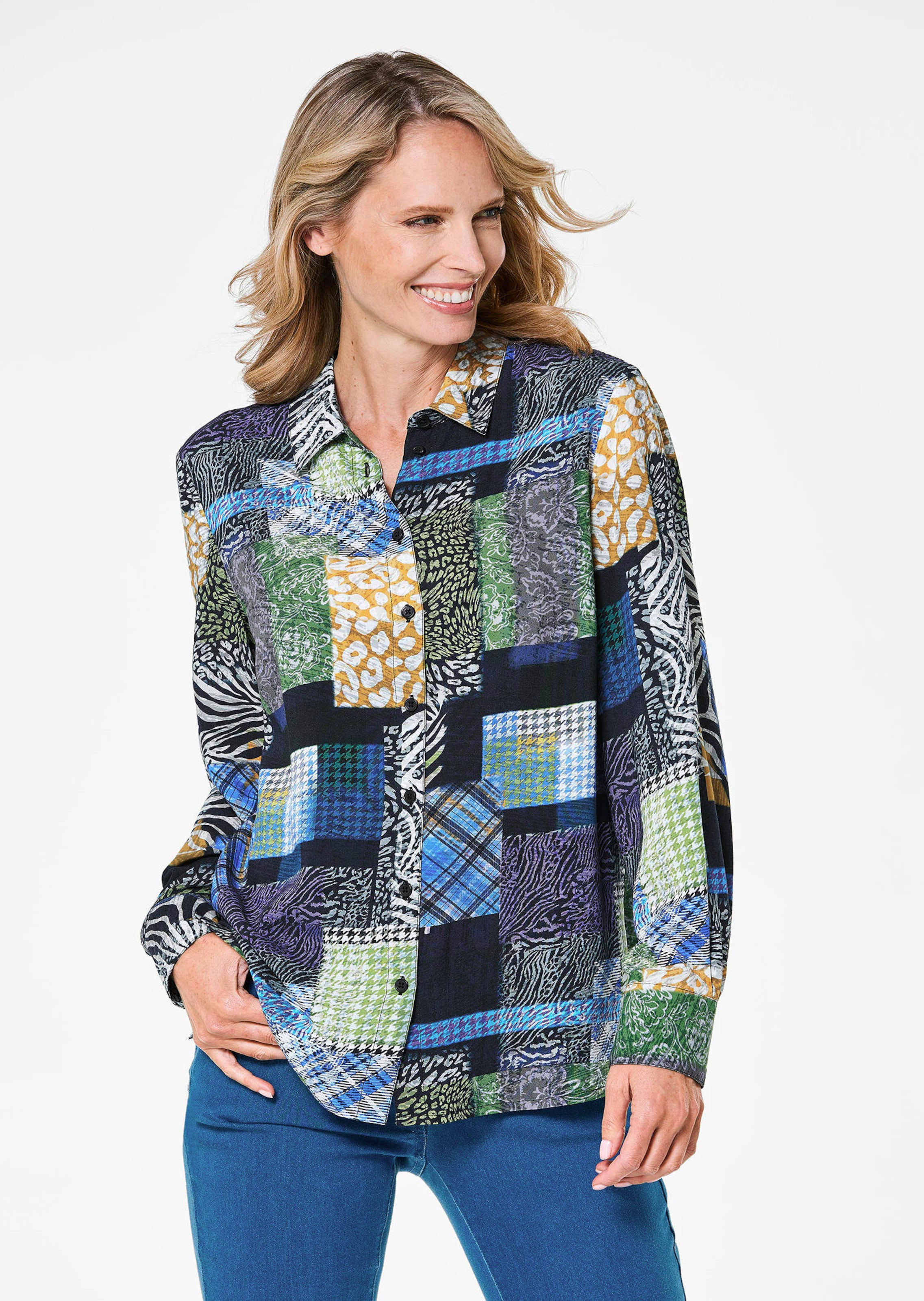 Chemisier imprimé avec motif patchwork