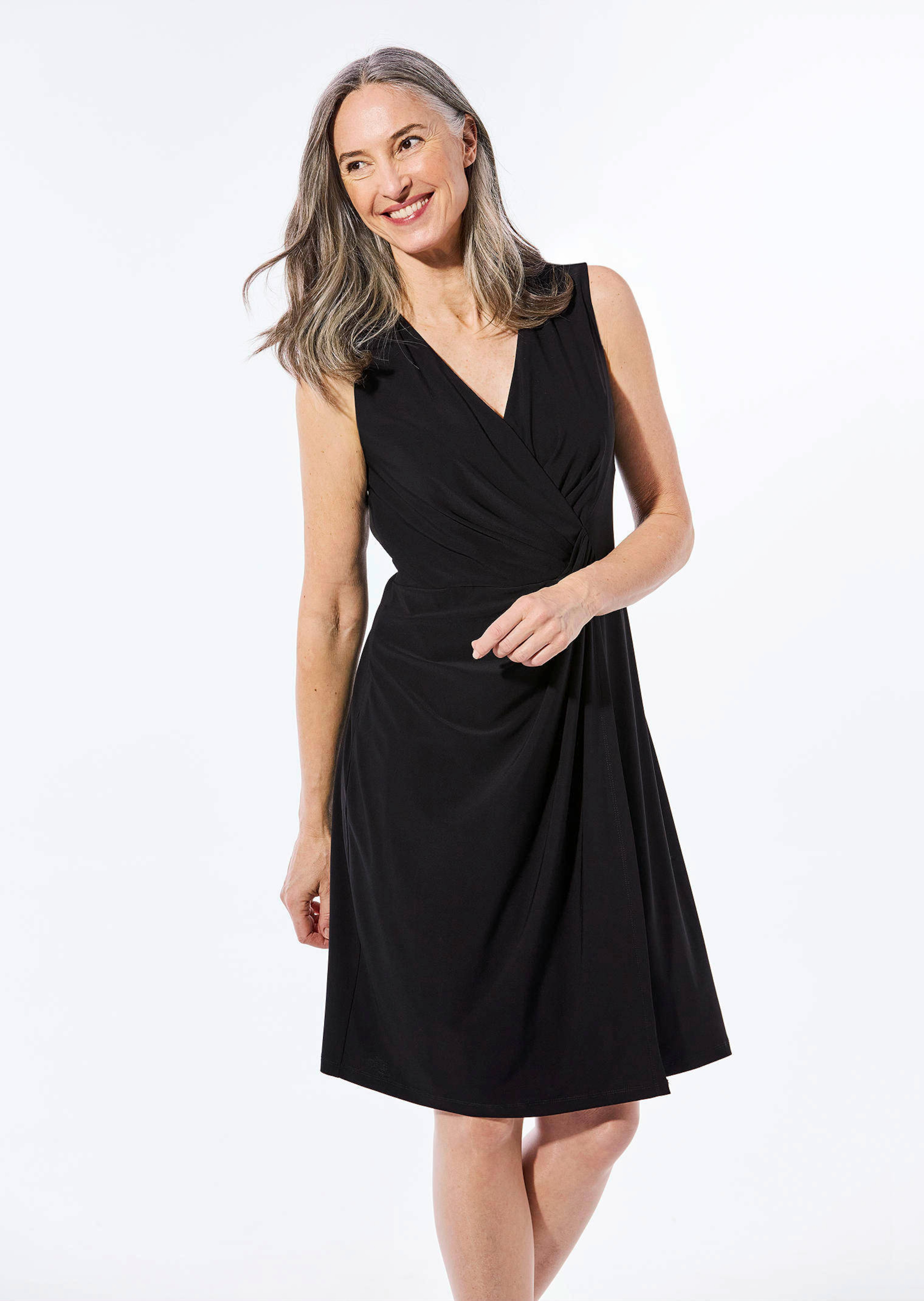 Elegantes Wickelkleid in Slinky-Qualität