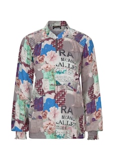Bluse mit Stehkragen aus Viskose-Satin thumbnail 6