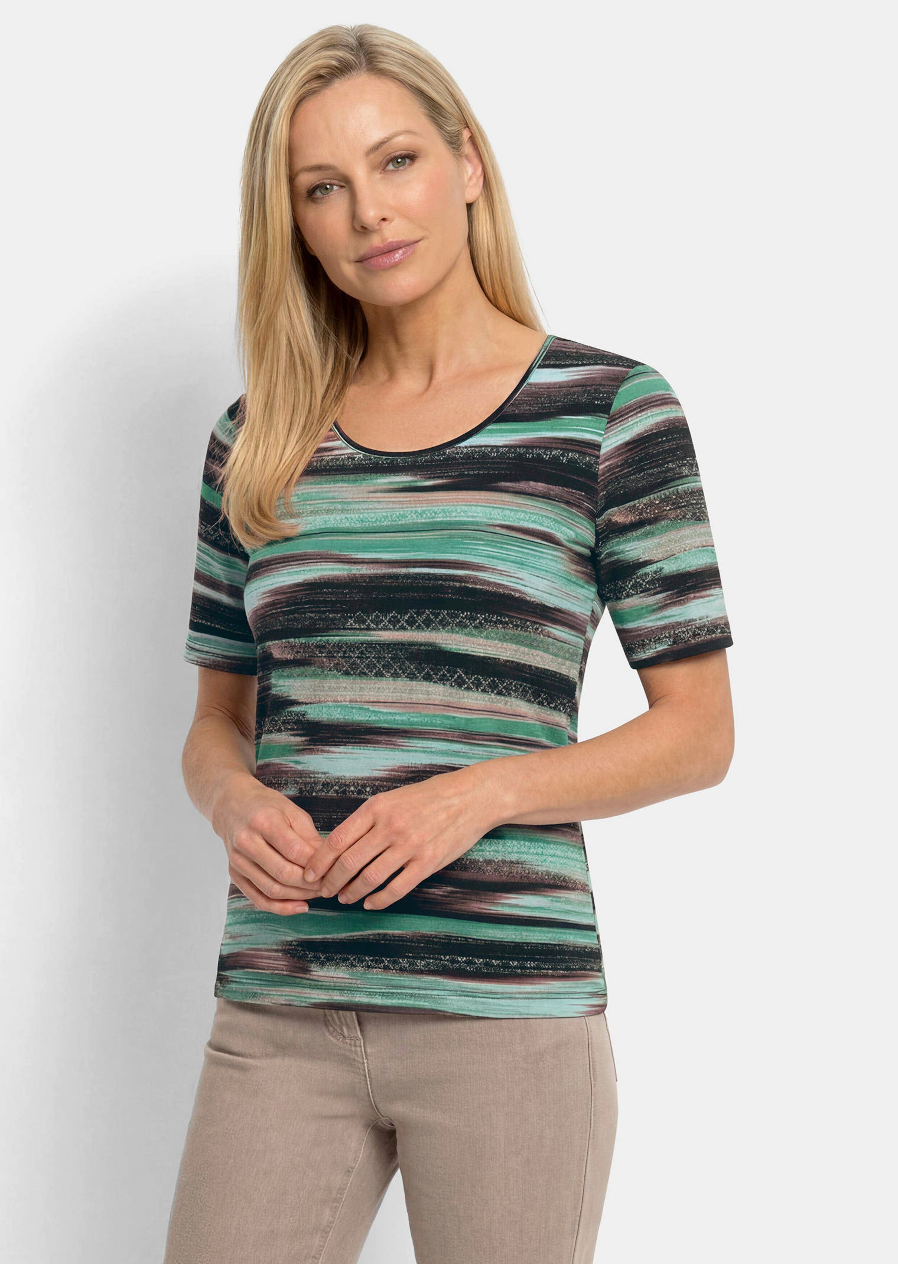 Shirt met artistiek streeppatroon