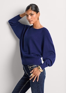 Kaschmirpullover mit Fledermausärmeln thumbnail 1