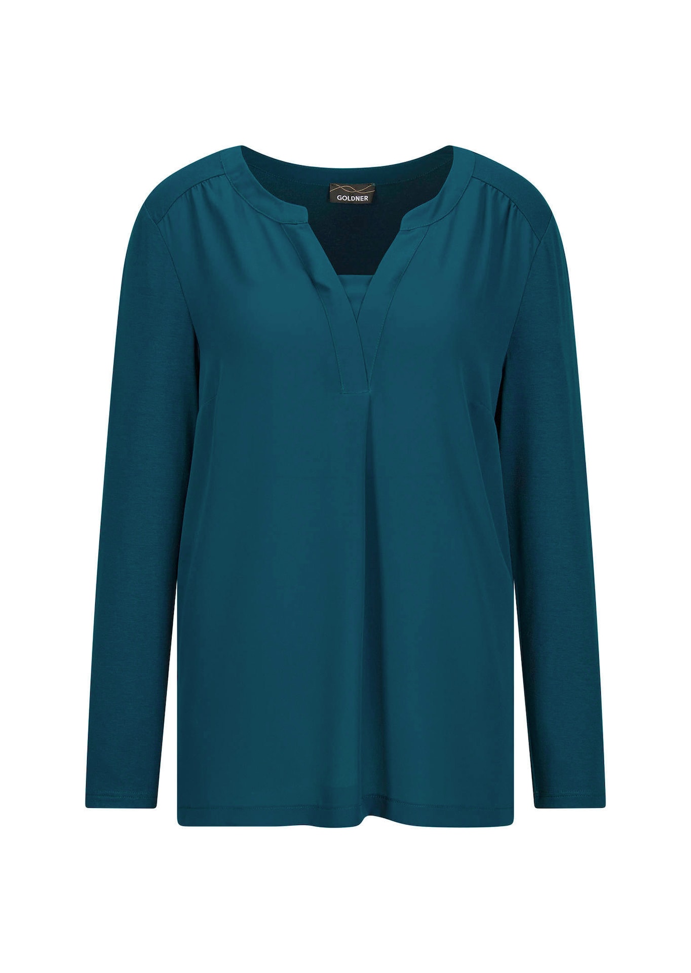 Élégante blouse en jersey et mousseline