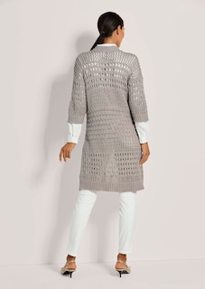 Lange Strickjacke mit Ajour-Muster thumbnail 4