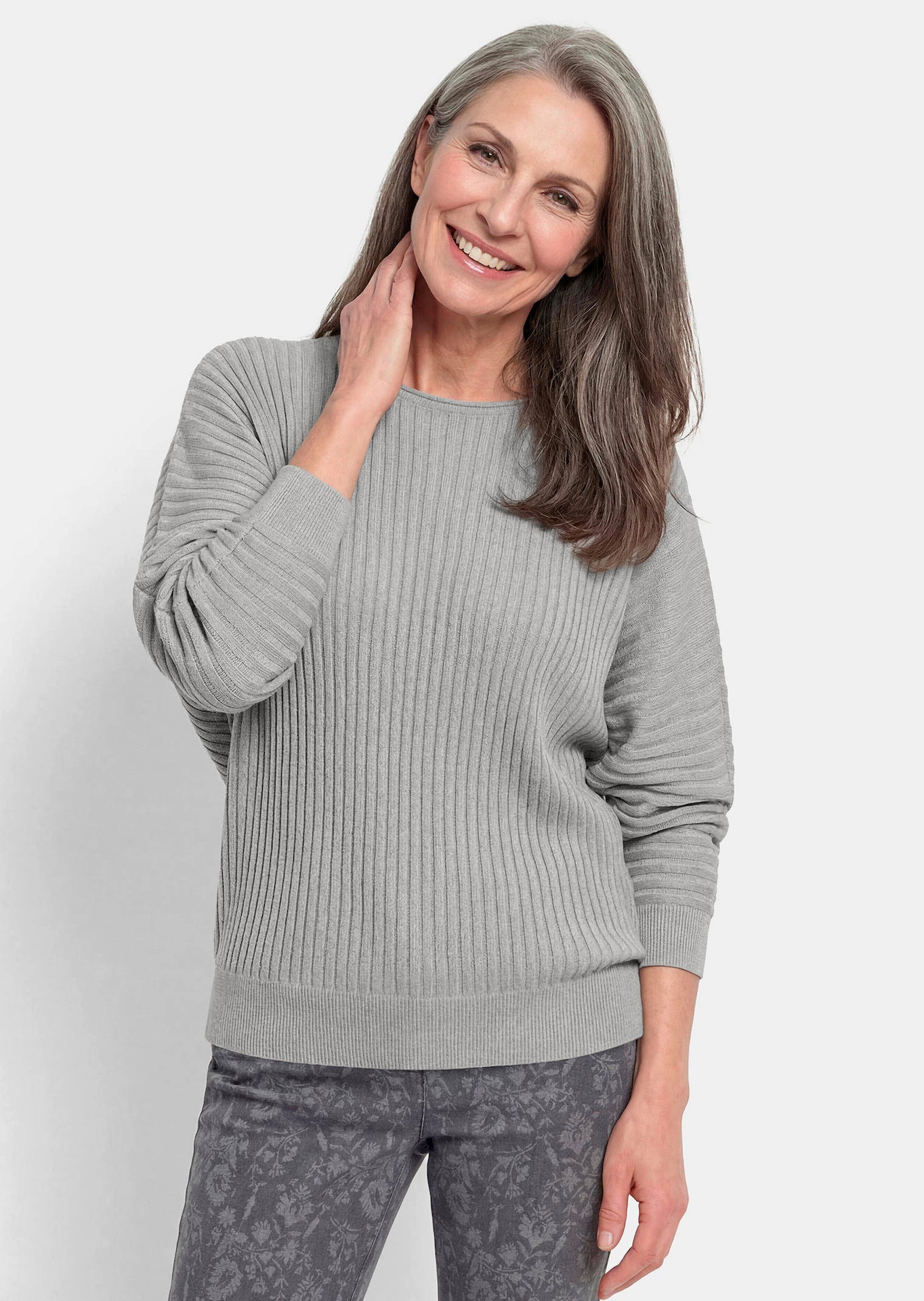 Zachte tricot pullover met glanzend garen