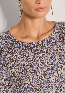 Bedruckter Kaschmirpullover mit Fledermausärmeln thumbnail 6