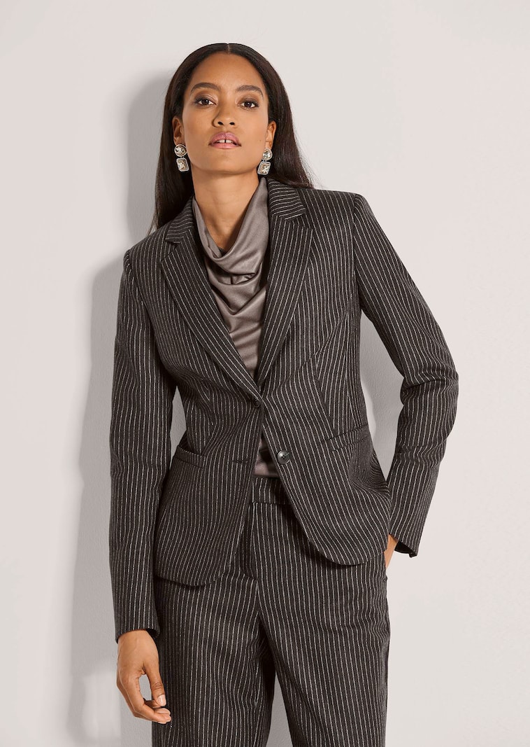 Classic pinstripe blazer in wool blend