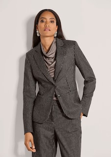 Blazer classique à rayures fines en laine thumbnail 2