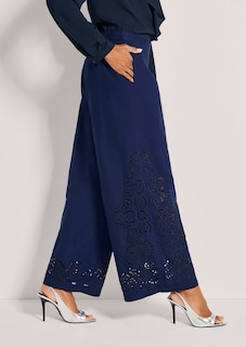 Pantalon à jambes larges et broderie anglaise thumbnail 5