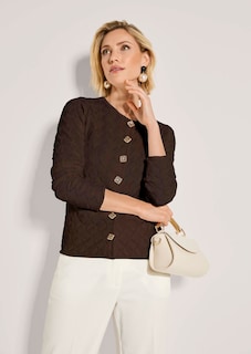 Blazer en maille de coton à motif structuré thumbnail 5