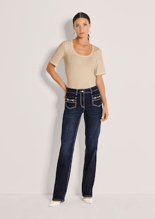 Schmale Jeans mit geradem Bein thumbnail 3