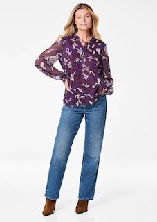 Chiffonbluse mit Gummibündchen thumbnail 3