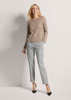Rundhals-Pullover mit Pailletten thumbnail 3
