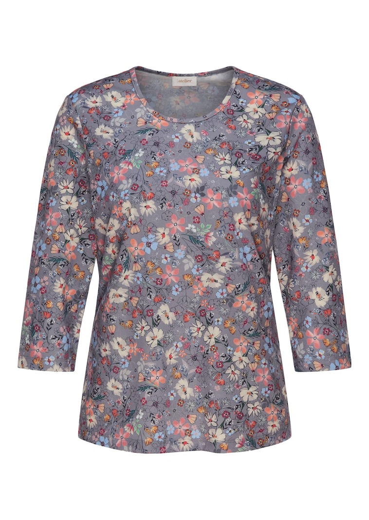 Raffiniertes Druckshirt mit 3/4-Arm