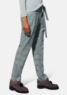 Karo-Bundfaltenhose mit Bindegürtel thumbnail 5