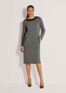 Sheath dress with leather look trim thumbnail 3