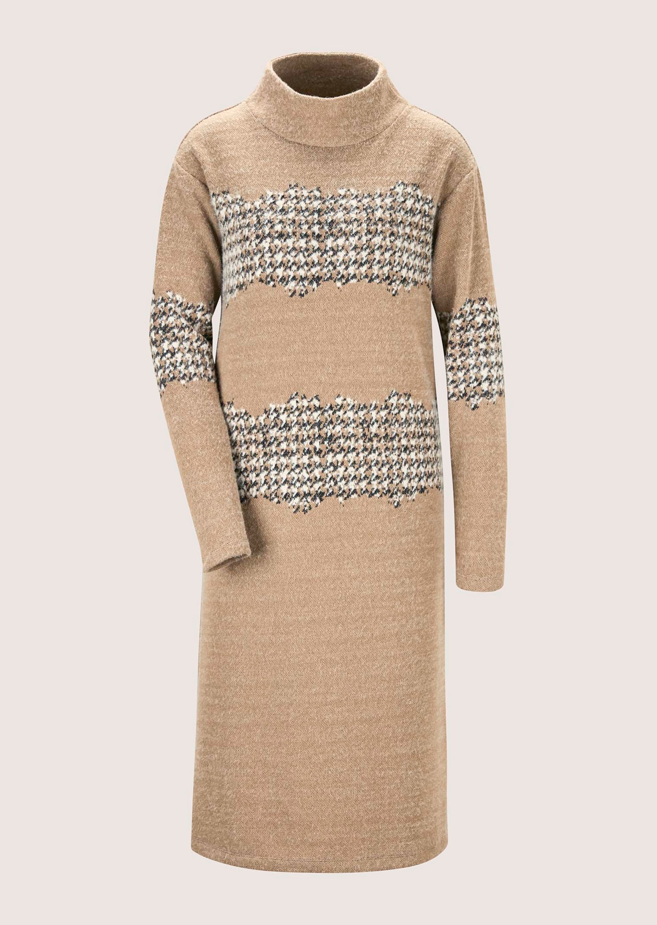 Jurk met pied-de-poule-dessin