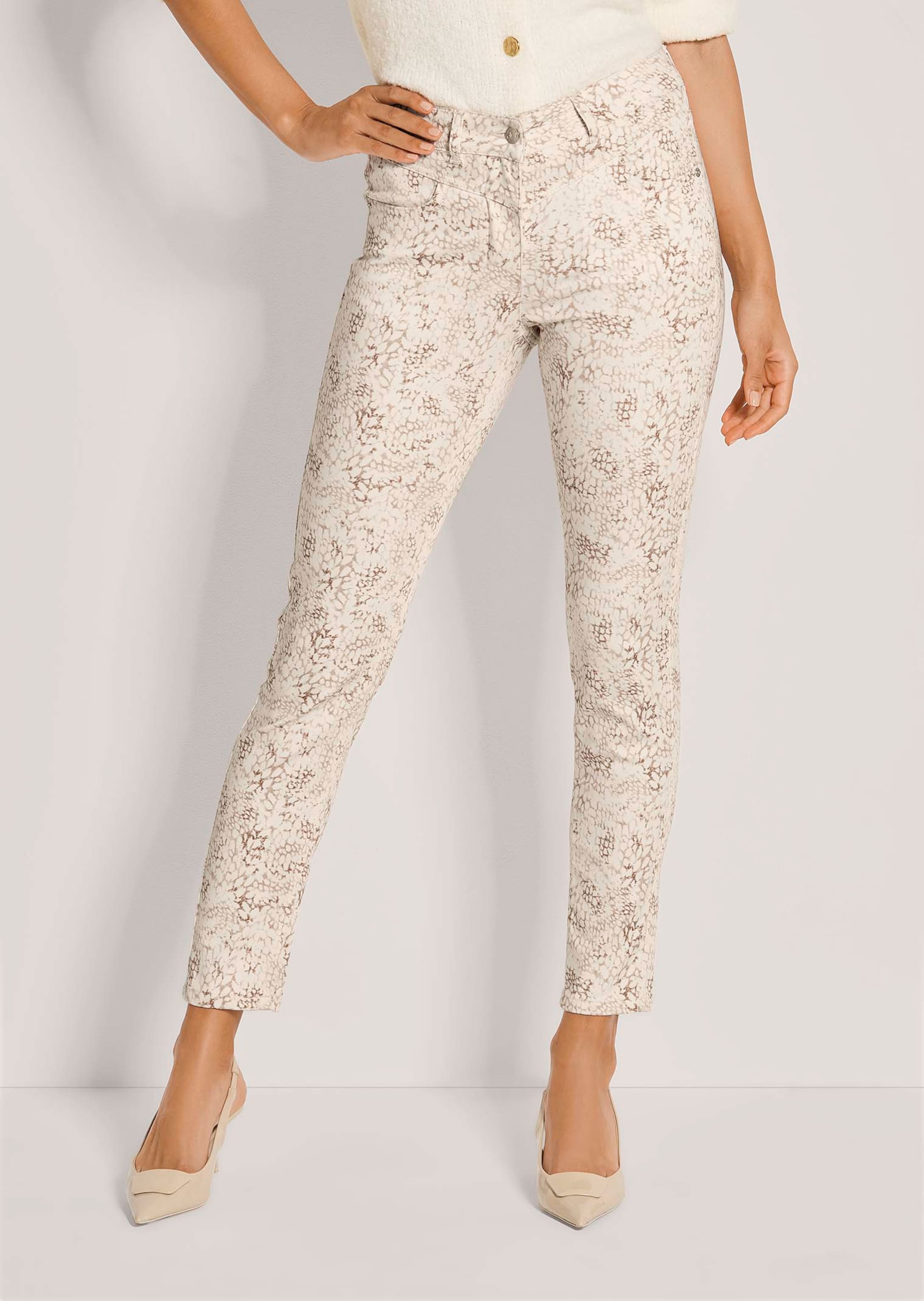 Gemusterte Slim-Hose im 4-Pocket-Style