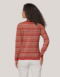 Narrow cardigan with multicoloured stripe pattern thumbnail 4