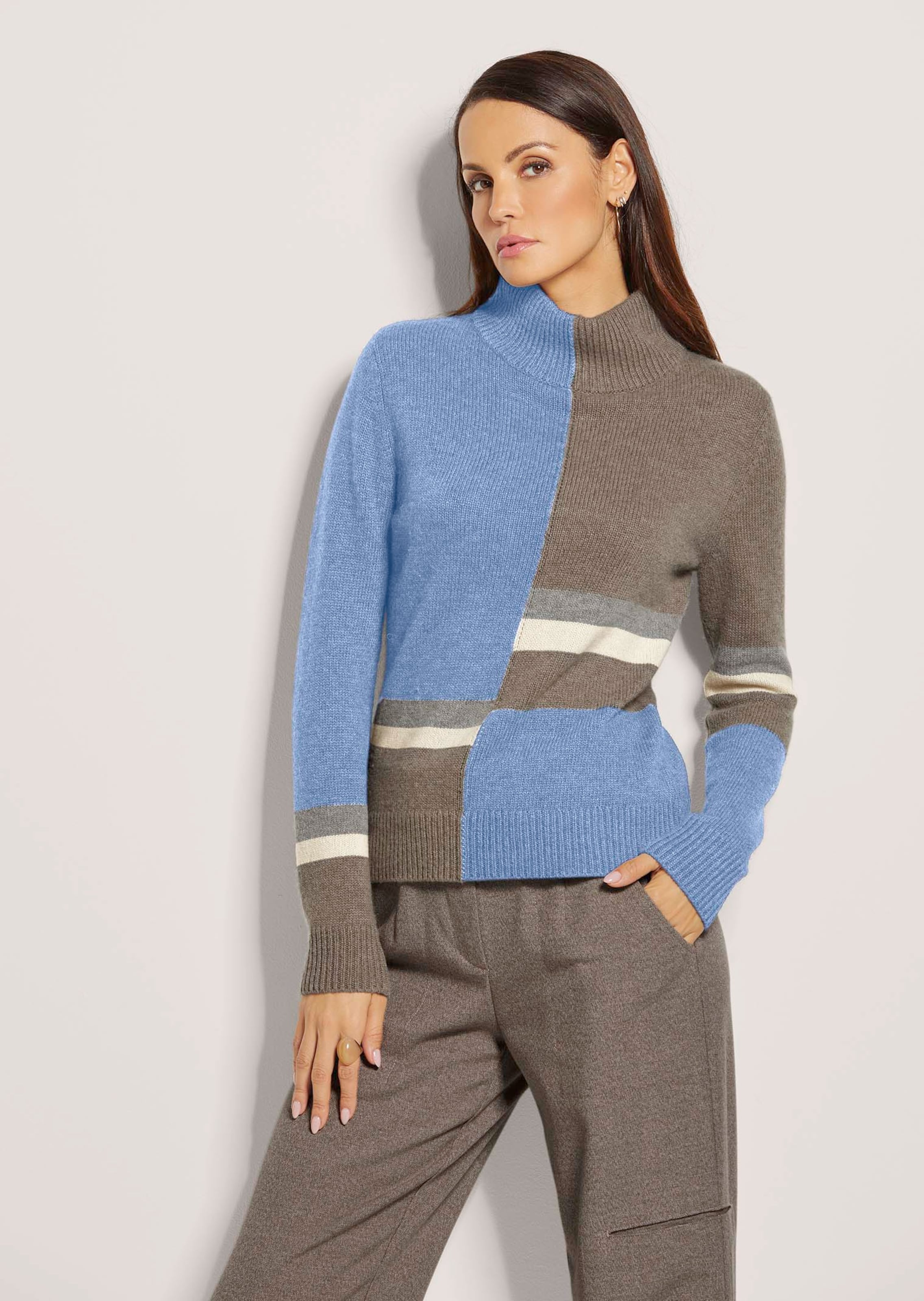 Intarsia high-neck jumper