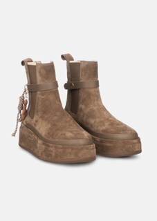 Boots van suède met plateauzool thumbnail 1