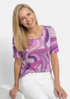 T-shirt en viscose avec un raffiné imprimé all-over thumbnail 4