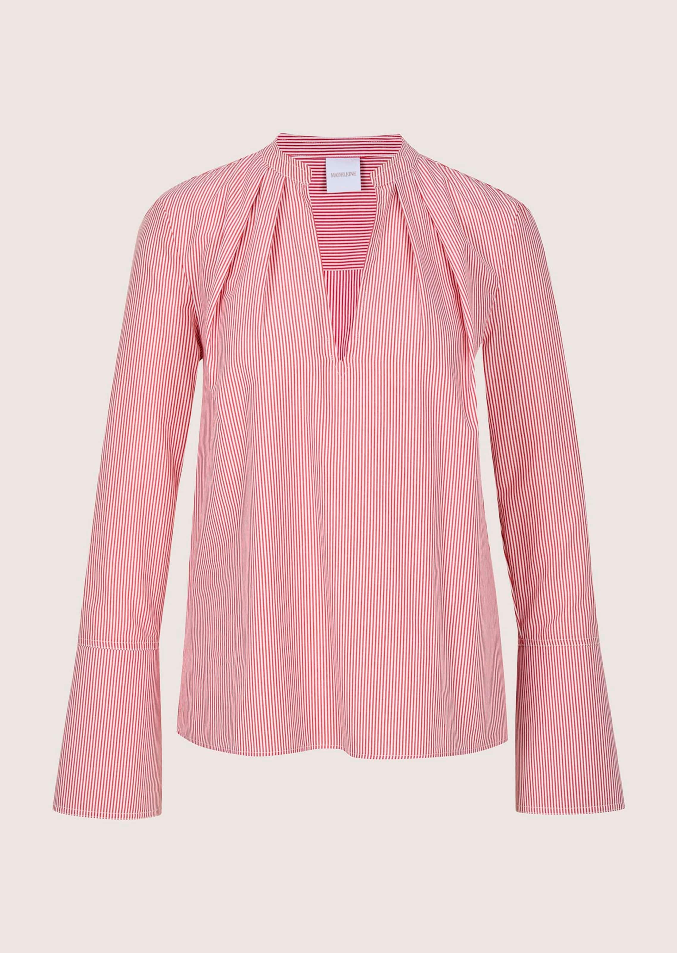 Gestreifte Baumwollbluse mit breiten Manschetten