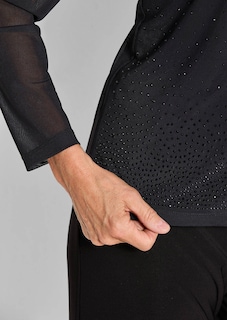T-shirt en tissu filet orné de pierres scintillantes thumbnail 5
