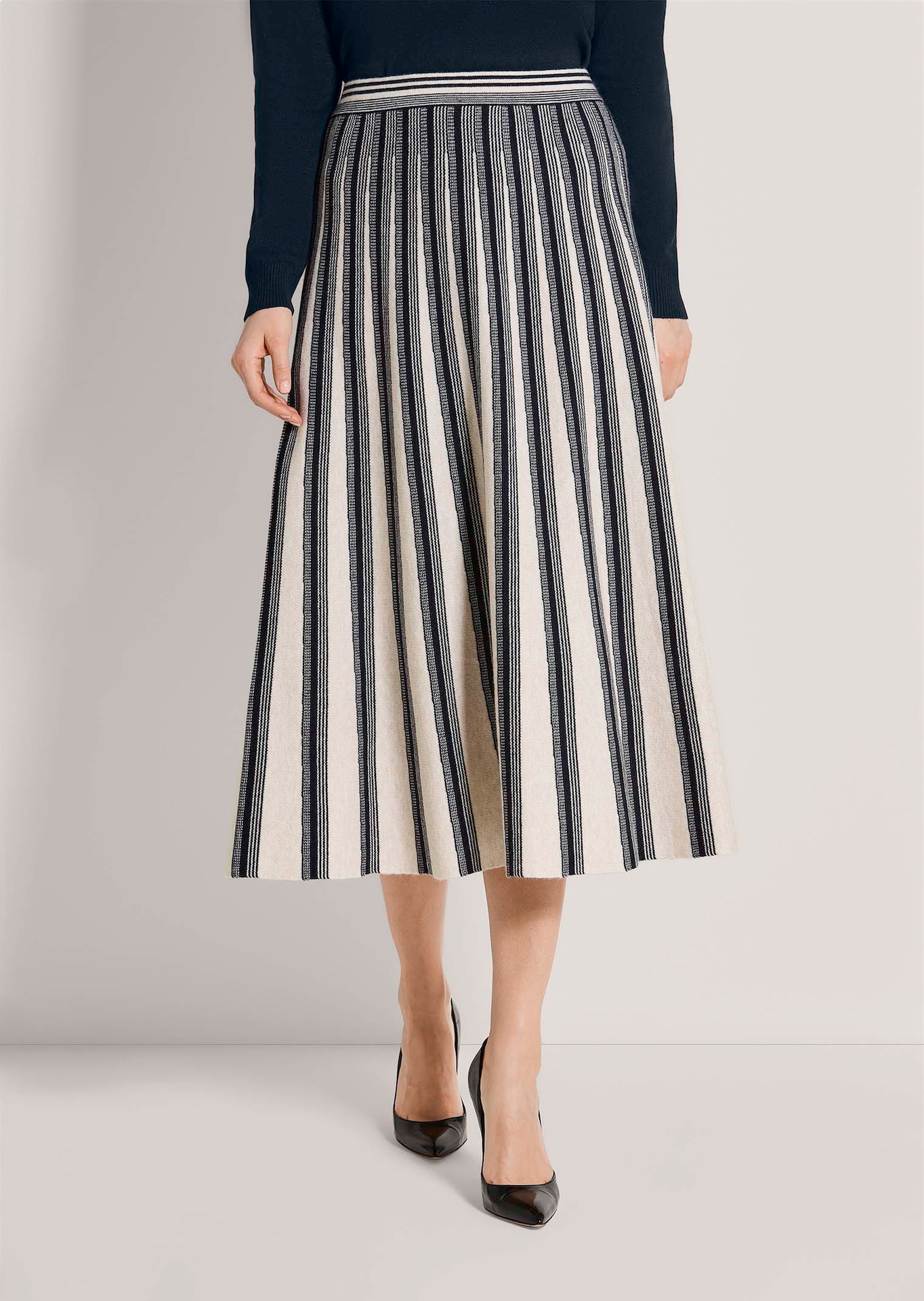 Gestreepte tricot rok