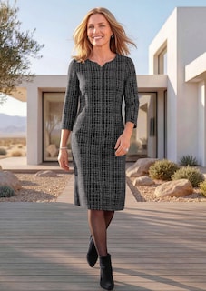 Jerseykleid in Tweed-Optik mit feinem Glanz thumbnail 7