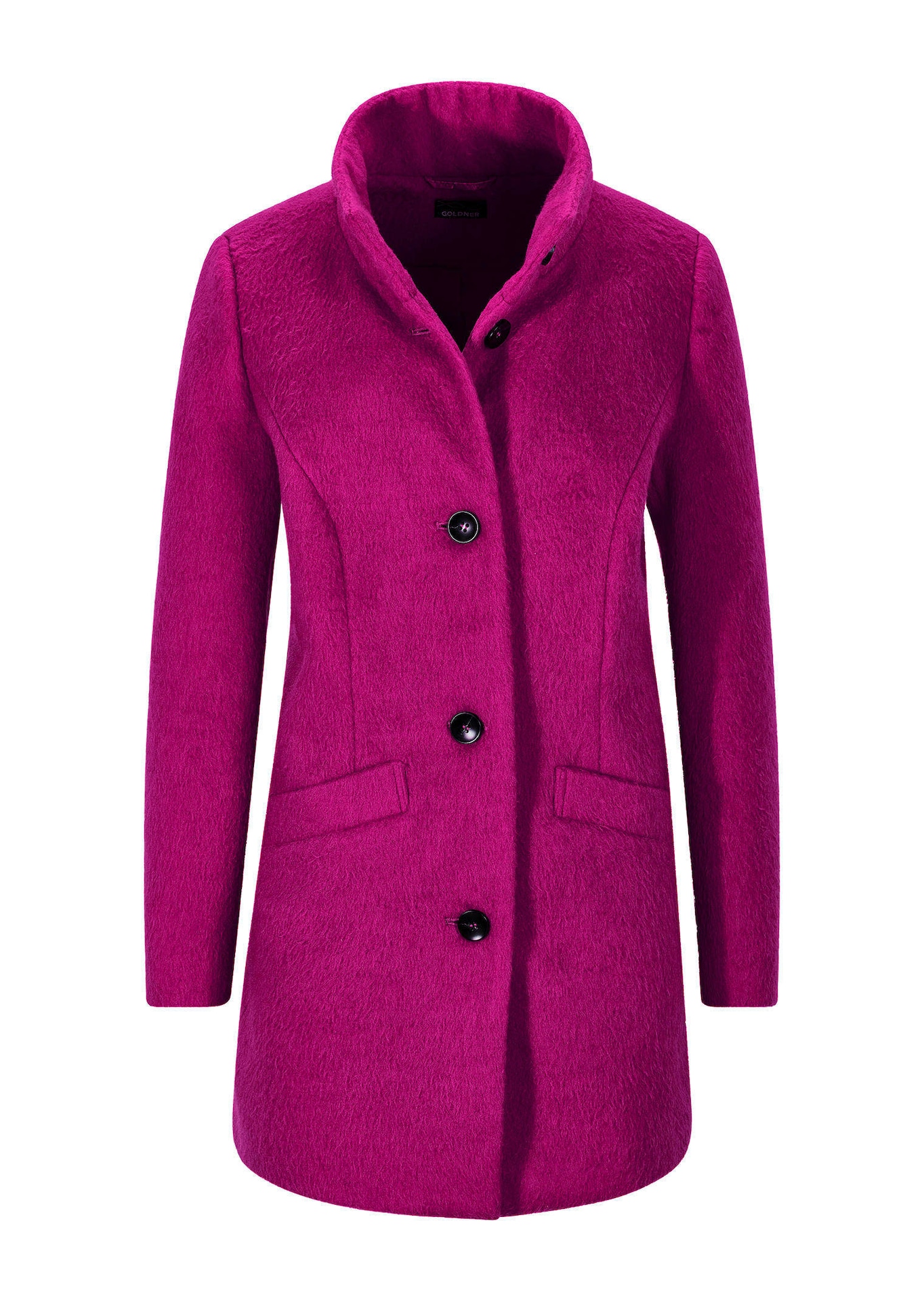 Manteau laineux avec col montant