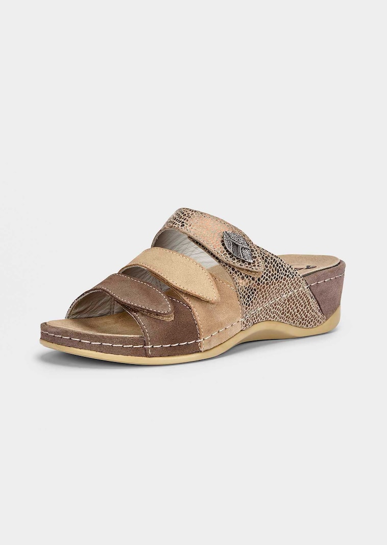 Sandalen van leer met memory voetbed