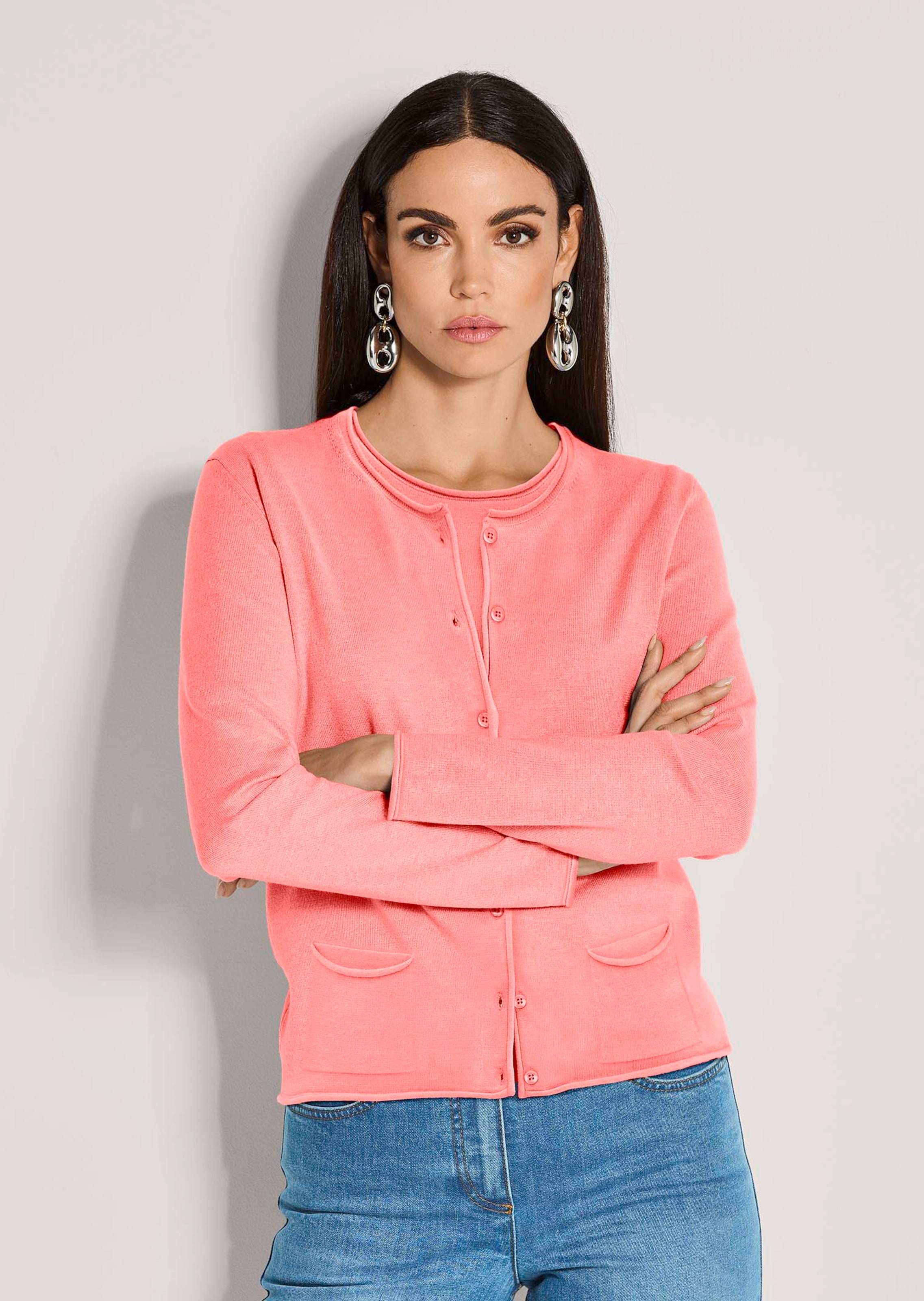 Feinstrick-Twinset mit Modal