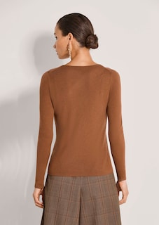 Gerippter Feinstrick-Pullover aus Schurwolle thumbnail 4
