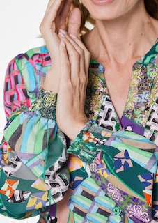 Druckbluse mit Patchmuster thumbnail 5