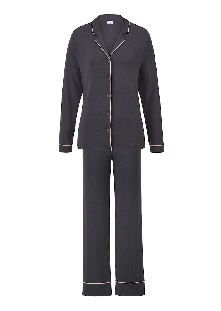 Zijdeachtig glanzende pyjama van modal