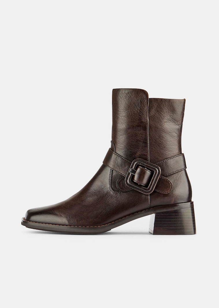 Stiefeletten aus Echtleder mit Schnallenriemen