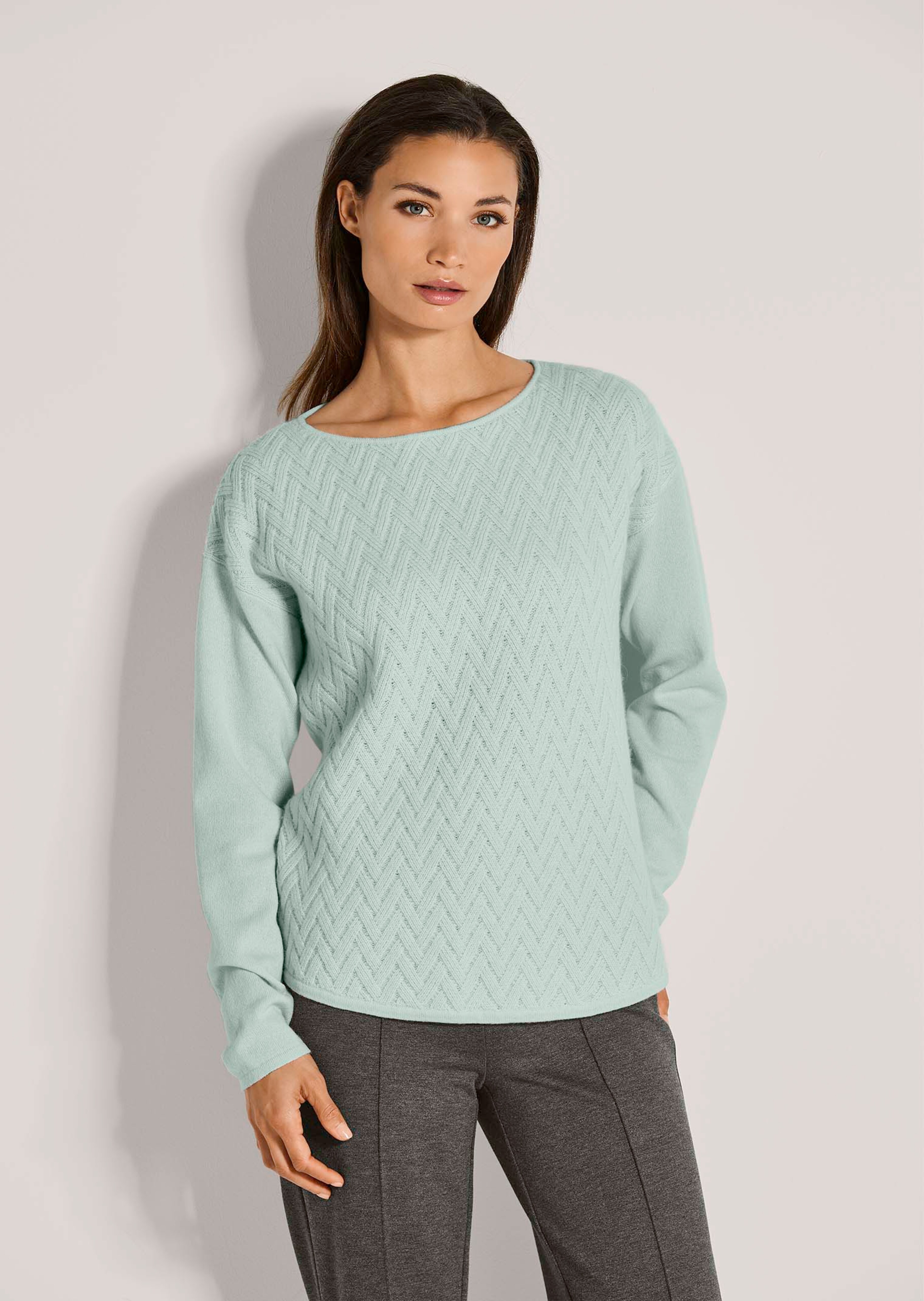Rundhals-Pullover mit Jacquard-Muster
