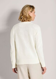Strickpullover mit tonigem Floral-Muster thumbnail 4