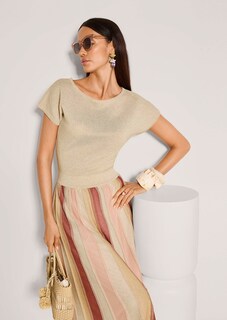 Leichtes Strickkleid mit Streifenrock thumbnail 5