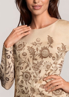 Pull en cachemire avec imprimé floral thumbnail 6