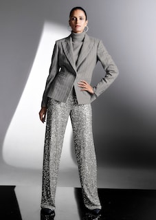 Palazzo trousers with sequins thumbnail 1