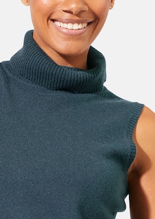 Ärmelloser Rollkragenpullover aus Kaschmir thumbnail 6