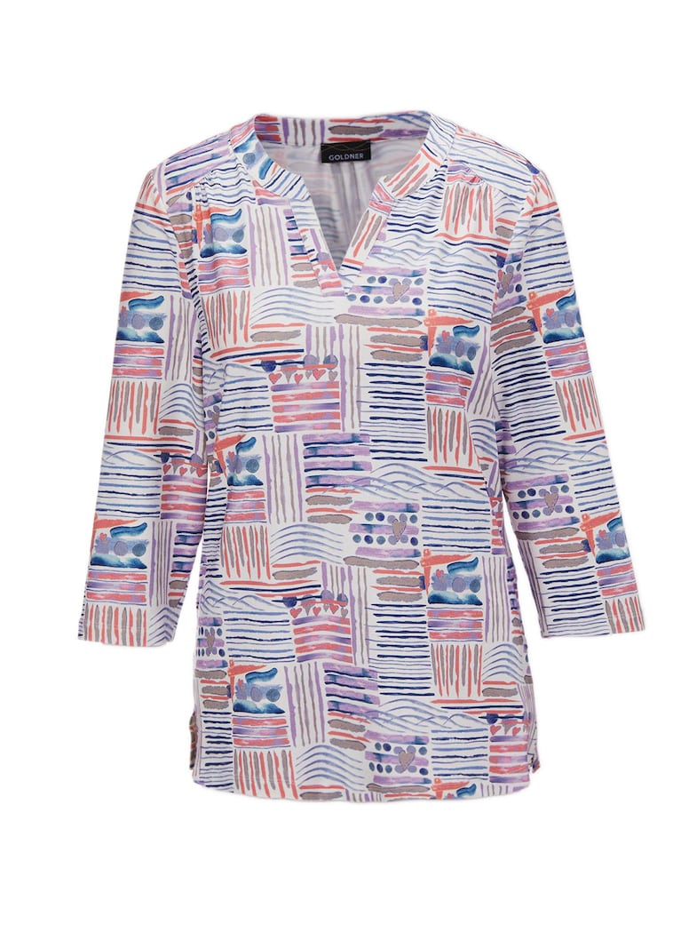 Gedessineerd tuniekshirt met een opstaande kraag