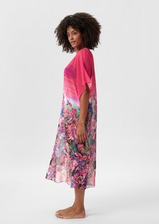 Semitransparenter Kaftan mit floralem Tropenprint thumbnail 5