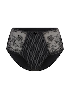 Slip taille haute en charmeuse et dentelle thumbnail 4