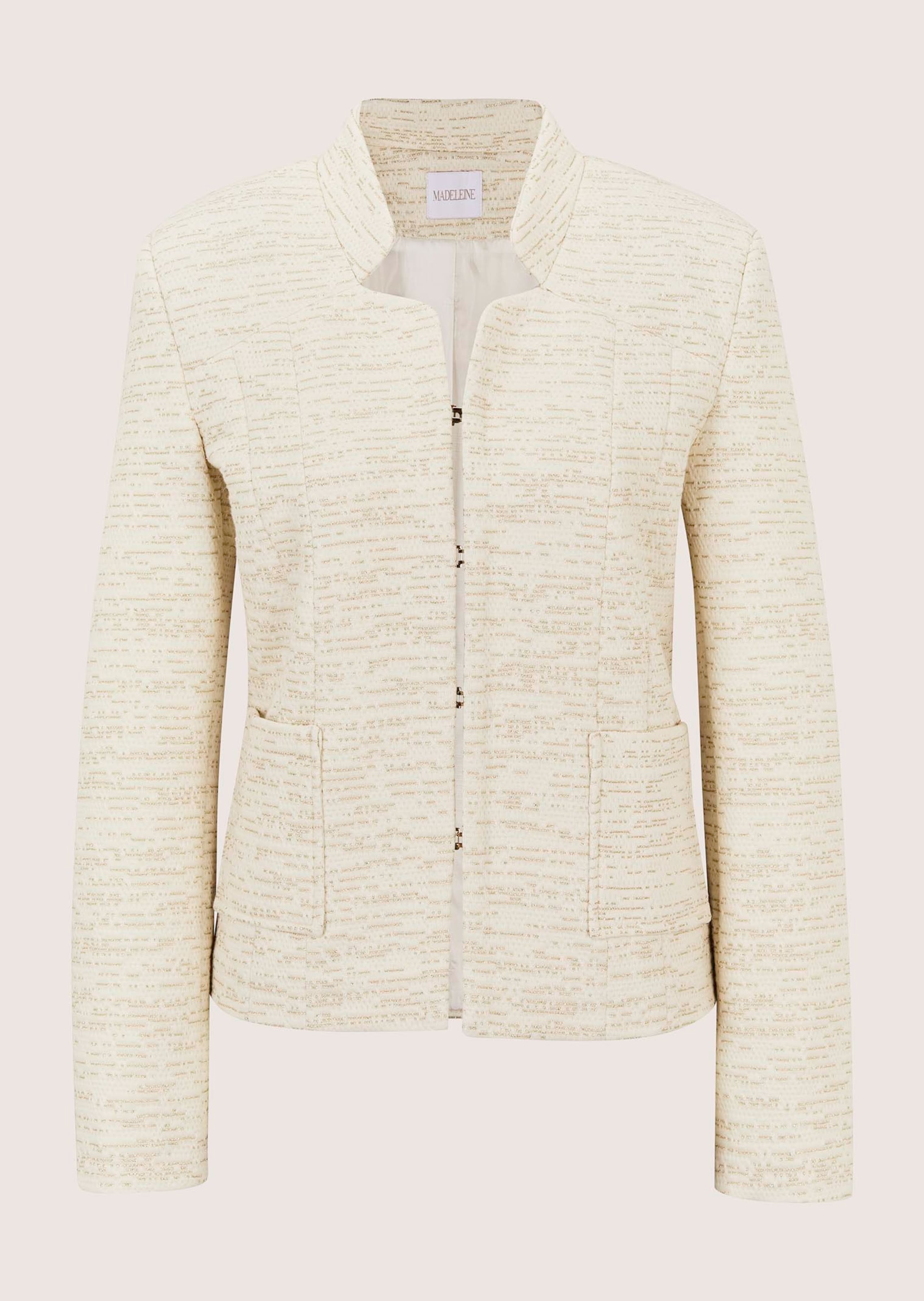 Jacquard blazer with stand-up collar